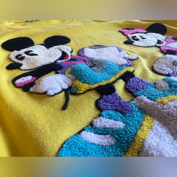 VTG SUNDAY COMICS Disney Exercise Mickey Minnie Crewneck Sweatshirt 80s M/L - Picture 3 of 8